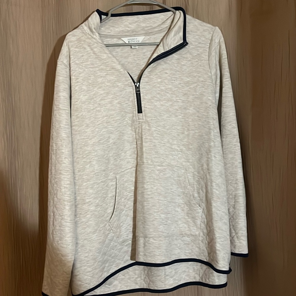 Plus Size Tan Quarter Zip